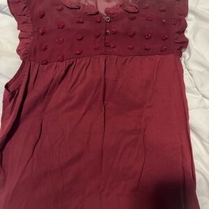 Women's Burgundy Sleeveless Top